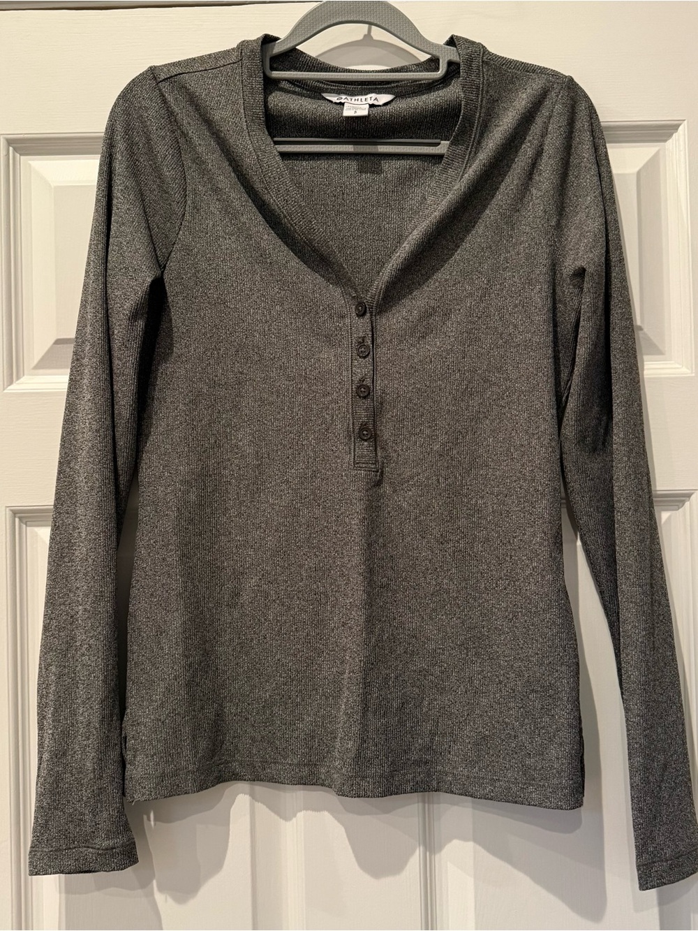 Athleta Uptempo Ribbed Henley Shirt Size Small